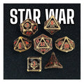 LM Custom Metal D&D Dice Hollow Stars Jedi RPG with Free Tin Box Featuring Custom Logo