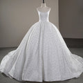 Jancember SFY03 Elegant Spaghetti Strap Dot Ball Gown Bridal Wedding Dresses