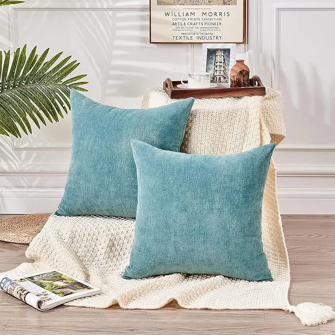 Decorative Square Throw Pillow Covers Super Soft Farmhouse Fall Pillowcase Bedroom Sofa Couch Cushion Cover Chenille Pillow case