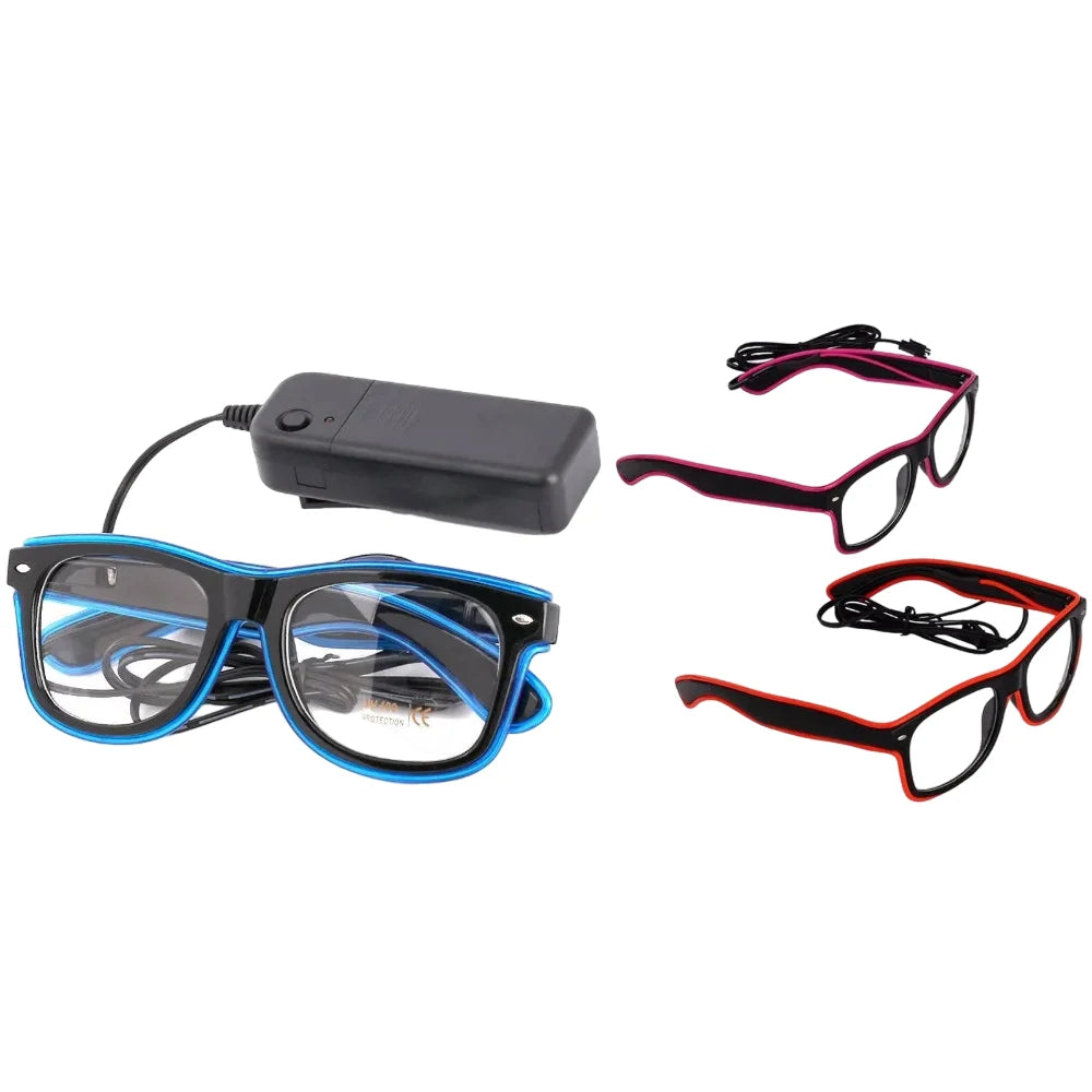 Neon Fashion LED Luminous Glasses New Product for Easter Christmas Parties Concert Rave Concert Favors Glow Dark Shutter