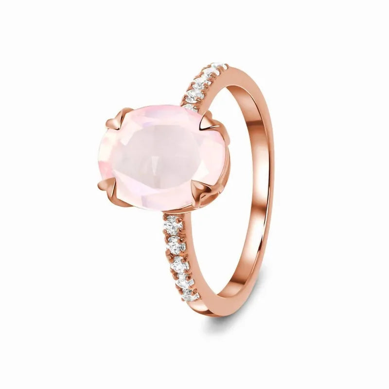 Low MOQ Wholesale Jewelry 925 Sterling Silver Finger Band Natural Raw Moonstone Ring