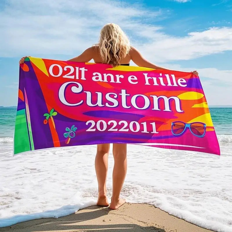 Recycled Large Printed Microfiber Wholesale Square Microfiber Beach Towel Customized Beach Towels
