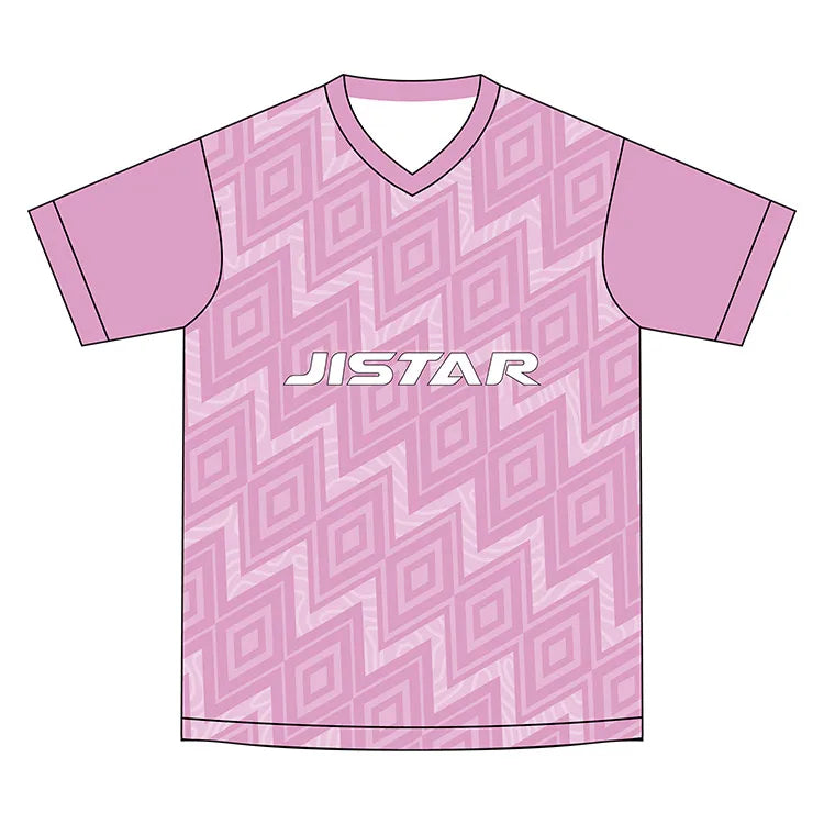 Breathable V-neck Short Sleeve Oversize Football Tops 160grams Casual Pink Stripe Printing Plus Size Women's Custom t Shirt