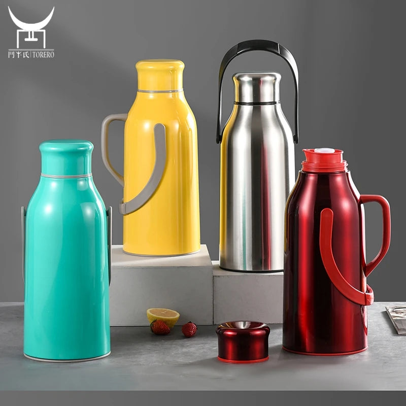 Stainless Steel Vacuum Flasks & Thermos Glass Liner Water Pitcher Insulated Bottle Tea Coffee Pot with Handle