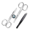 Facial Hair Small Grooming Scissors for Men Women Curved and Rounded Nose Hair Eyebrow Eyelashes Beard Trimming Scissors Kit