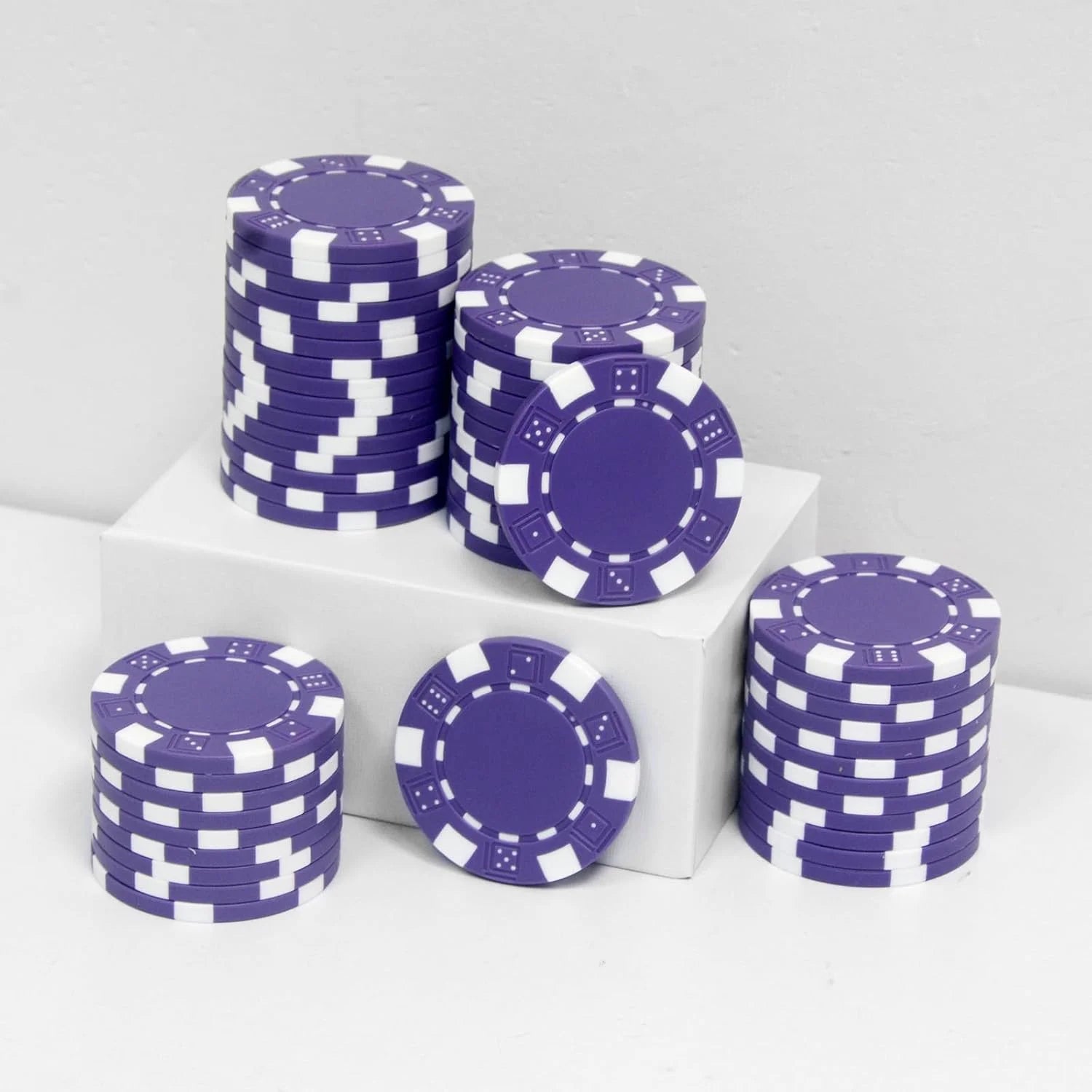 ABS Non-Denomination Poker Chip Set Small Six-Point Chips with Tray for Board Games