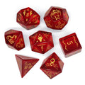 Factory Wholesale Hot-Selling D&D RPG Dice Set 16mm Metal Polyhedral D20 with Ruby Zircon Glass Crystal Dungeons Dragons Game