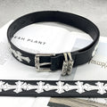 New Silver Alloy Engraved Roller with Hollowed-Out Crochet Pin Buckle for Men's and Women's Punk High Street PU Plastic Belts