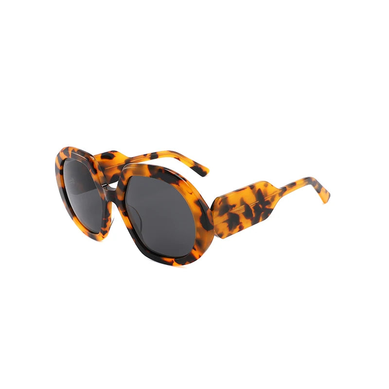 Ready Stock Di Italy Brand Design Retro Custom Logo Oversize Luxury Acetate Women Polarized Sunglasses