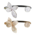 New Simple Design Plant Rhinestone Open Gold Bracelet Diamonds Elegant Flower Fashion Fine Bracelet Hand Jewelry Women