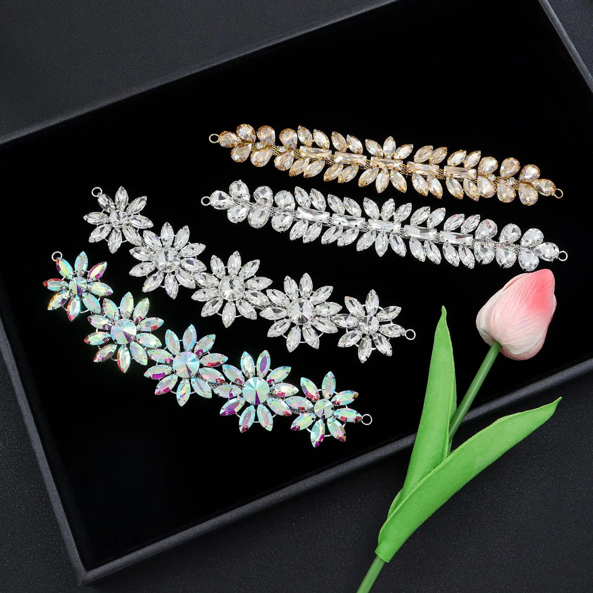 Rhinestone Sunflower Crystal Decoration Dress Clothing Diamond Chain Accessories