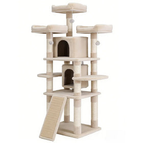 Large Size Wooden Cat Tree Firm Foldable Cat House Cat Scratching Post Self-Adhesive Cat Tower Eco-Friendly Cat Trees 180 Cm