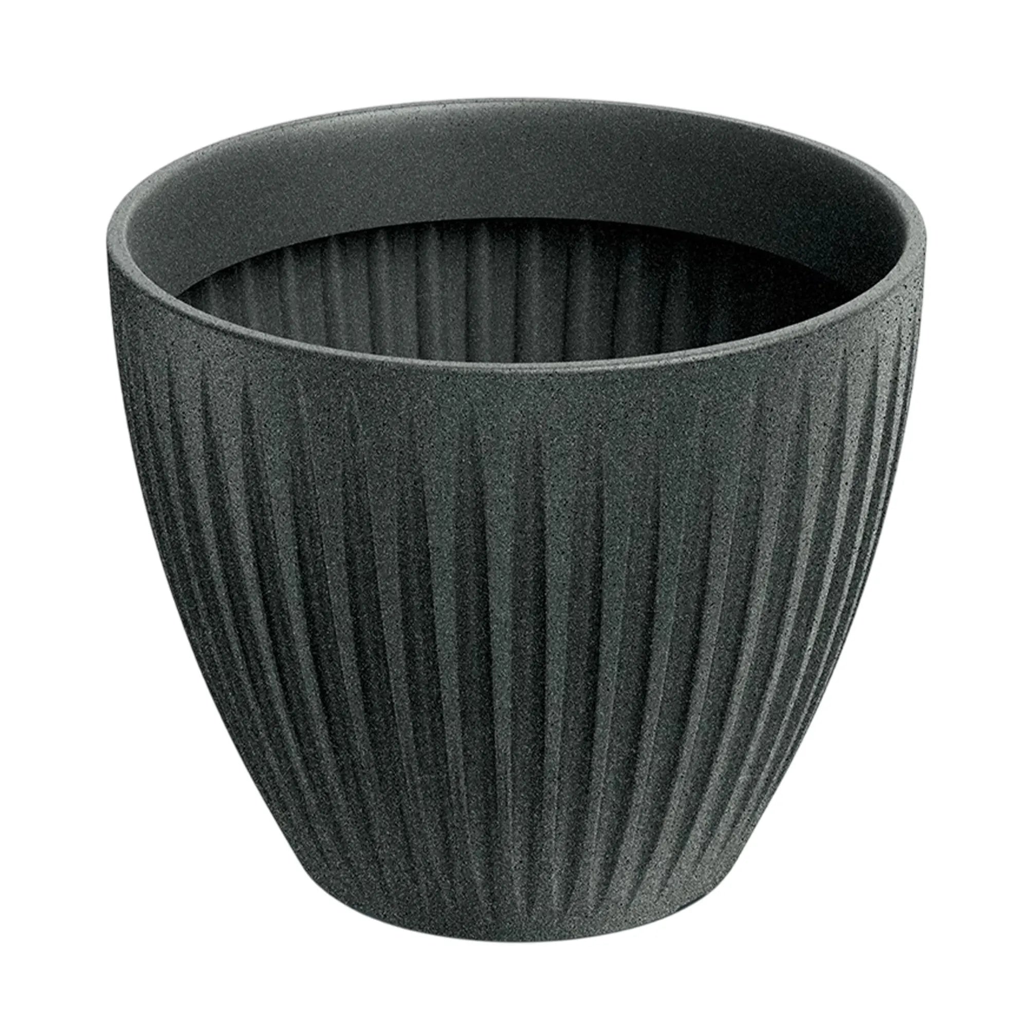 Latia Round Flower Pot 40x33 Graphite Granite
