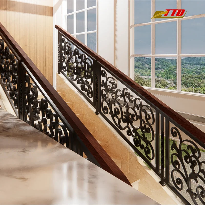 Custom Made Modern Steel Stair Railings for Villa Interiors Enhancing Beauty and Providing Strong Safe Support