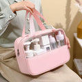 New Arrivals Custom Logo Girl Makeup Vanity Bag Set Waterproof Semi-Travel PVC Cosmetic Bags Zipper Closure Letter Pattern