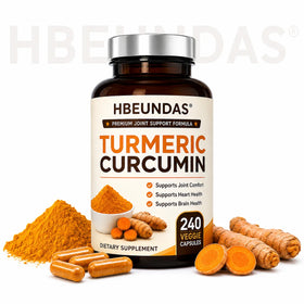 HBEUNDAS Herbal Extract Supplement | Black Pepper Curcumin Turmeric Ginger Capsules for Energy Management & Health