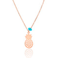 Azuris 925 Sterling Silver Butterfly Pendant Necklace Natural Stone Trendy Light Tiny Cute Design Gold Plating Link Chain for