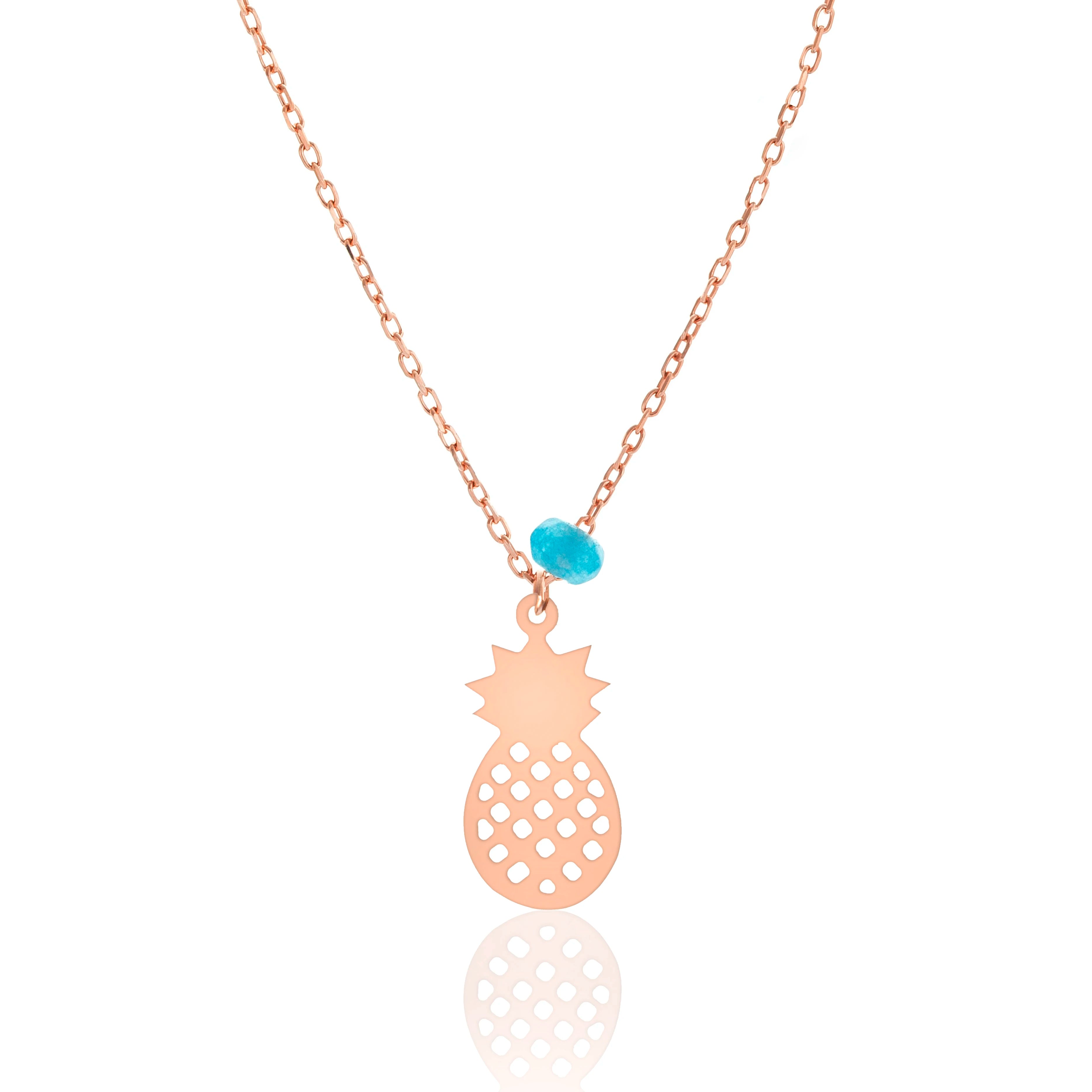 Azuris 925 Sterling Silver Butterfly Pendant Necklace Natural Stone Trendy Light Tiny Cute Design Gold Plating Link Chain for