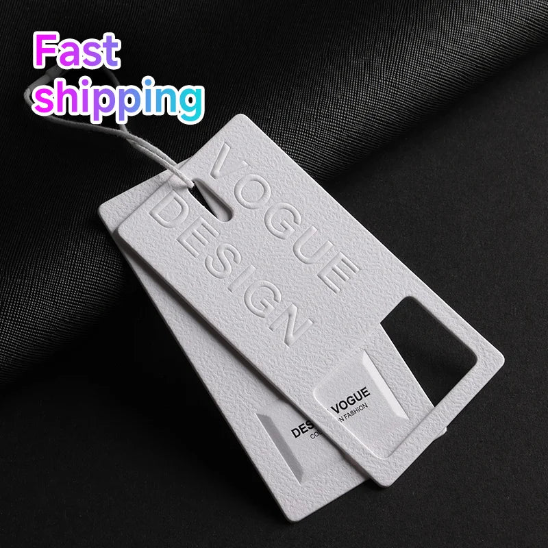 Free Design Custom Recycled Luxury Clothing Hang Tags Customized Recycled Tags for Garments