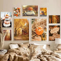 Home Decor Autumn Tree Wall Art Dector Modern Abstract Picture Poster Print Picture Frame Wall Paintings Room Decoration Gift