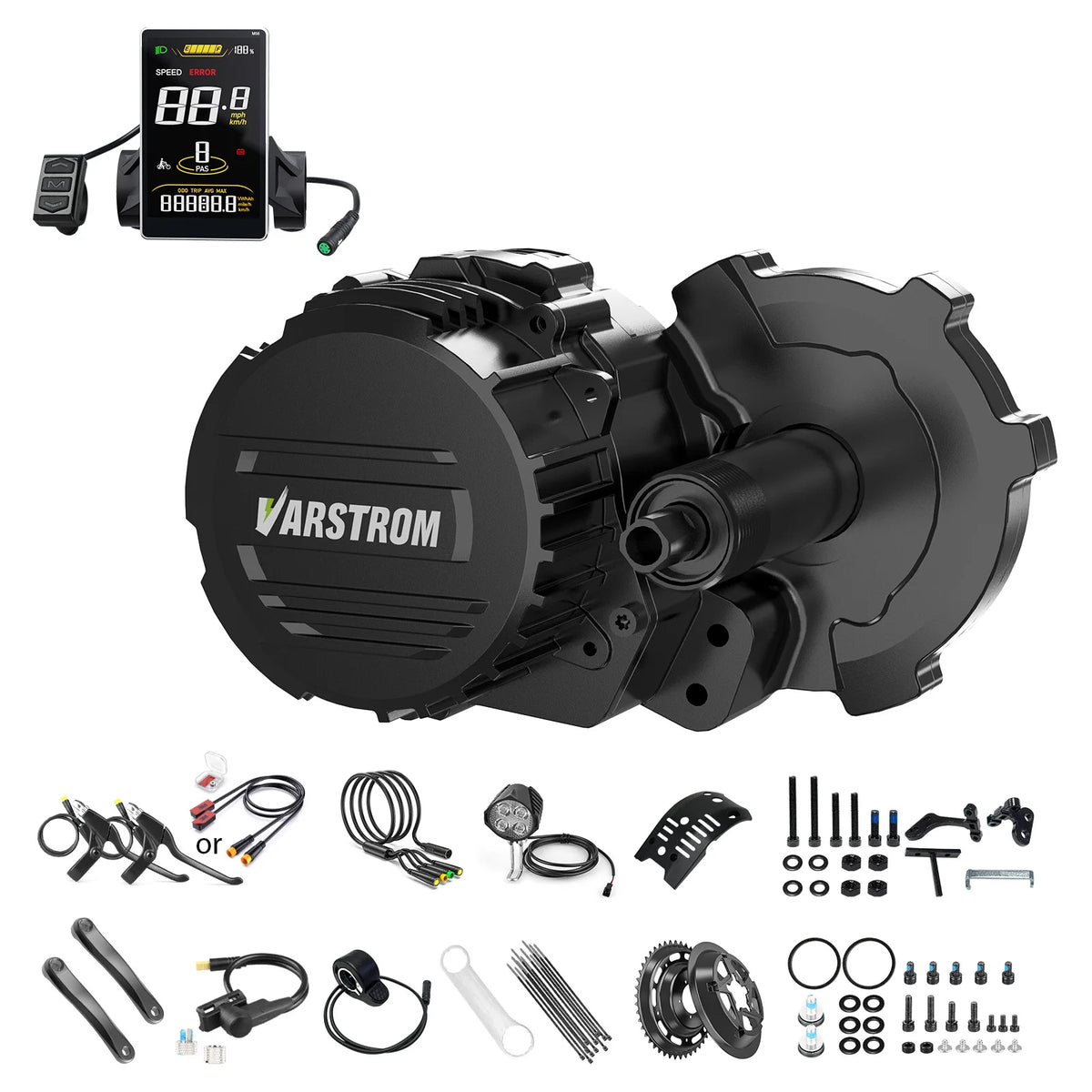 UK Stock Varstrom Torque Sensor Tongsheng TSDZ16 48V 1000W Mid Drive Motor Conversion Kit 160N.m Max Torque SW2-M58 LCD Display MegaBDM