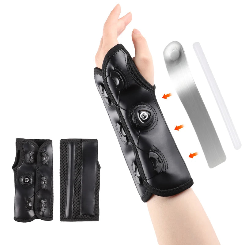 Melenlt Adjustable Knob Wrist Brace with Support Plate Wrist Guard Stabilizer for Carpal Tunnel Pain Relief