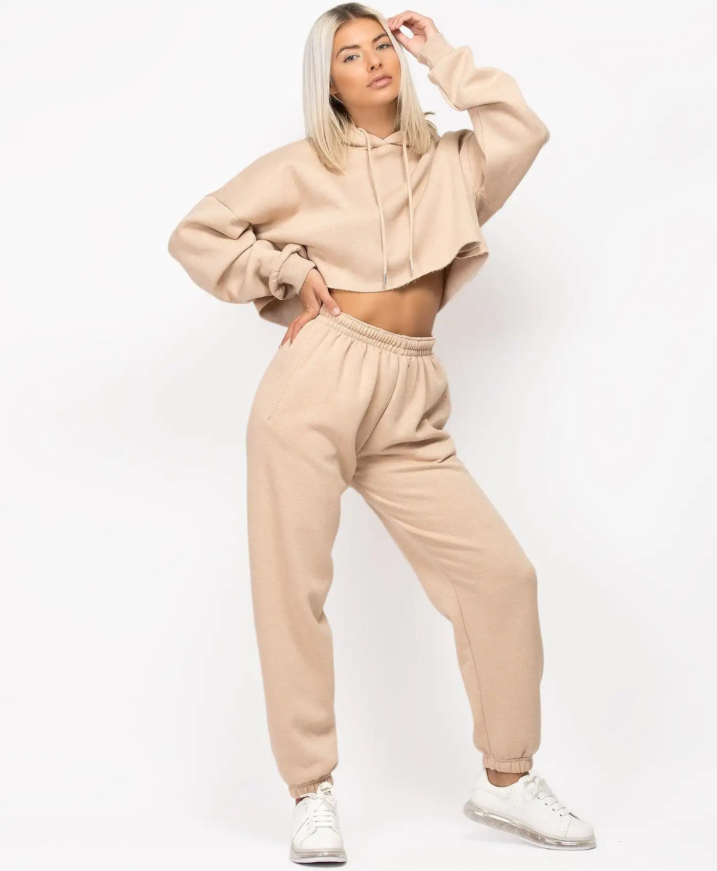 Women Clothing Custom logo French Terry Bodysuit Tracksuits Two Piece Long Pant Hoodie Set Outdoorwear 2 Piece Set for Women