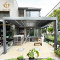 New Auvent Aluminum Louvered Pergola for Car Parking-Waterproof Motorized Customizable Sizes