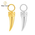 Right Grand ASTM F136 Titanium Wolf Tooth Shaped Earring Charm Punk Wolf Fang Drop for Cartilage Belly Button Piercing Jewelry