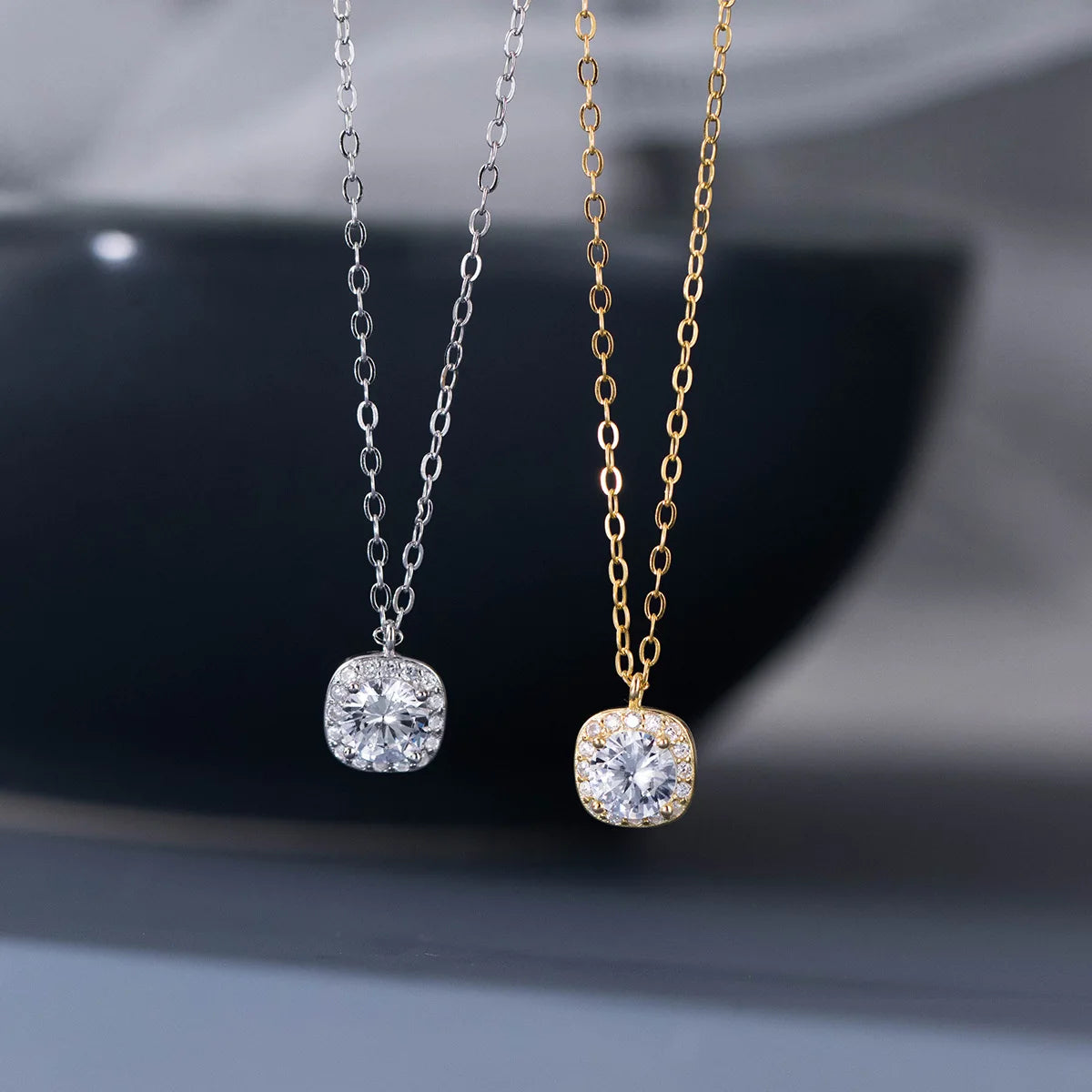Low MOQ custom cubic zirconia necklace 925 sterling silver wholesale women accessories