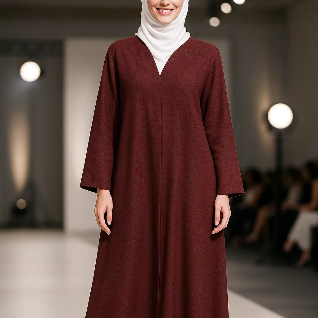 YXA027 2026 Eid Muslim Women Dress Islamic Hijab Traditional Luxury with Red Long Abaya Coat High-end Luxurious Good Texture