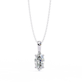OMKAR JEWELS Luxury 14K Pendant Gold Plated 1CT D VS1 Lab Grown Diamond Marquise Cut IGI Certified Women's Necklace Pendant