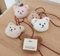 2024 Hot Selling Lovely Plush Bear Head Pendant Children Name Listing Bag Key Chain Plush Animal Decoration for Kids