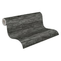 Made in Germany - Wallpaper rolls Stone Black Grey - Non Woven Vinyl - Modern Wallpaper Stone Look for Walls - 1005 x 053 m