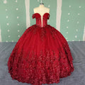Jancember WC018 Fashion Red Off Shoulder Butterfly Quinceanera Ball Gown Dresses