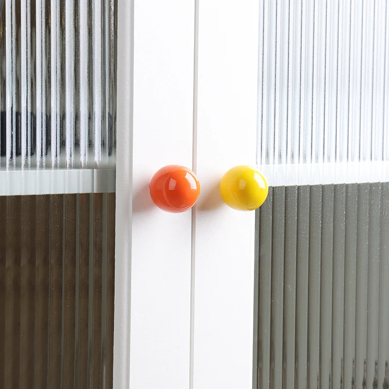 BAOCHUN Colored Ceramic Cabinet Door Cupboard Handles Simple Wardrobe Drawer Ball Single Hole Furniture Knobs