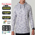 UPF50+ Polyester UV Long Sleeve Performance Camouflage Hoodie Fishing Wear Quick Dry Fishing Shirt Lightweight Fishing Hoodie