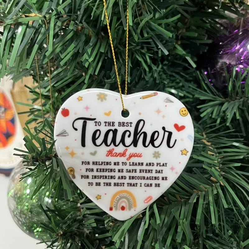 Personalized Made Xmas Decorations Sublimation Blank Custom Ceramic Christmas Ornaments