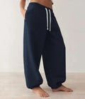 Custom Sweat Soft Breathable Women's Casual Loose Mid Waist Spring Flat Front Wide Leg Eco-Friendly Drawstring Closure Jogging