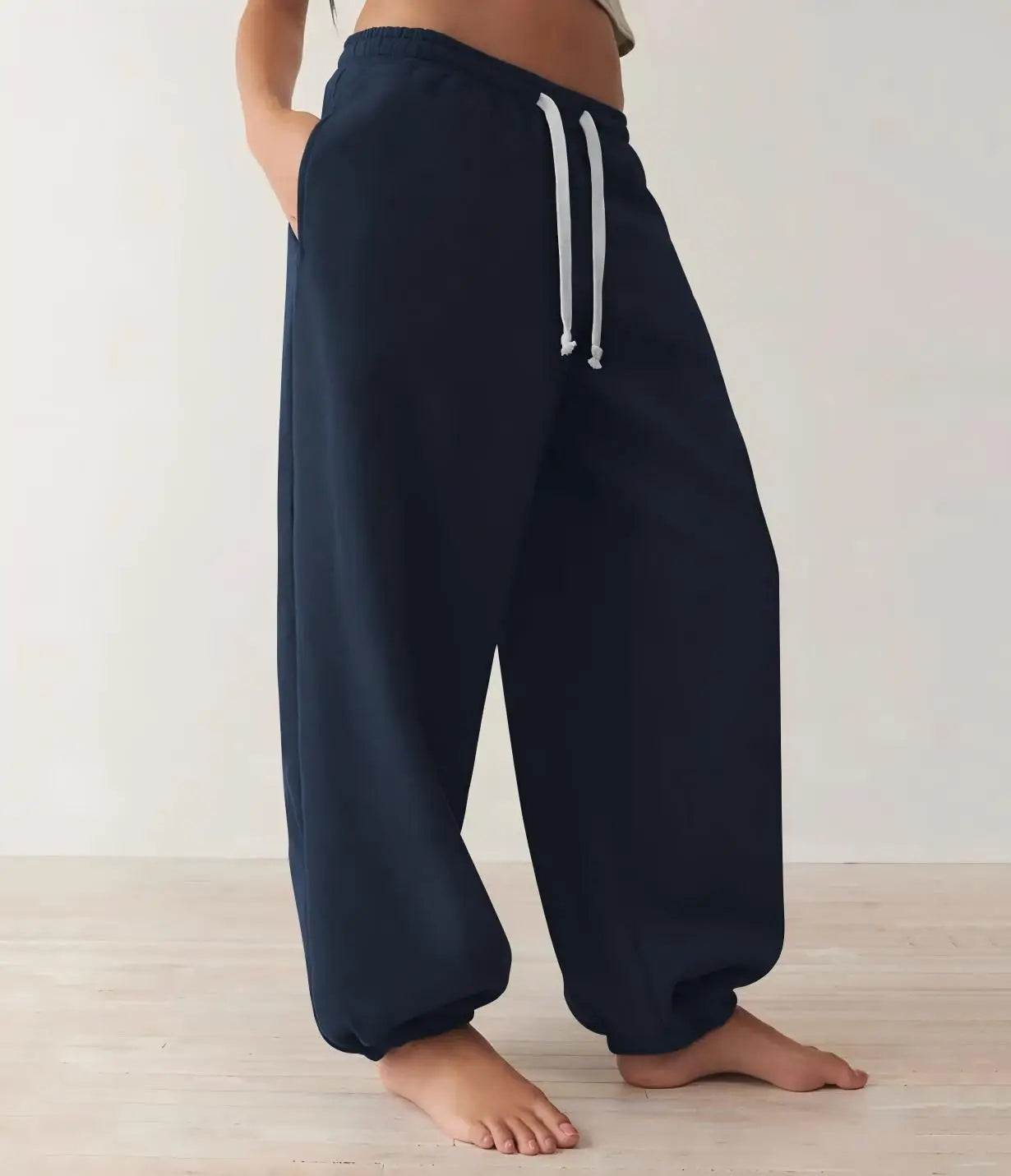 Custom Sweat Soft Breathable Women's Casual Loose Mid Waist Spring Flat Front Wide Leg Eco-Friendly Drawstring Closure Jogging