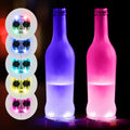 LED Bottle Sticker Coasters RGB Lighting 4 Ultra Bright LEDs EVA Material Printable Logo for Valentine's Day Graduation