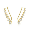 CANNER 20mm 925 Sterling Silver Dainty Cubic Zirconia Earring Climber Ear Crawlers Hoop Earrings Women Party Jewelry