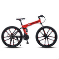 RedTen Knife 21/24/27/30-speed Foldable Shock Absorption Racing Bike Carbon Steel Mountainbike 24 Inch Bicycle for Adults
