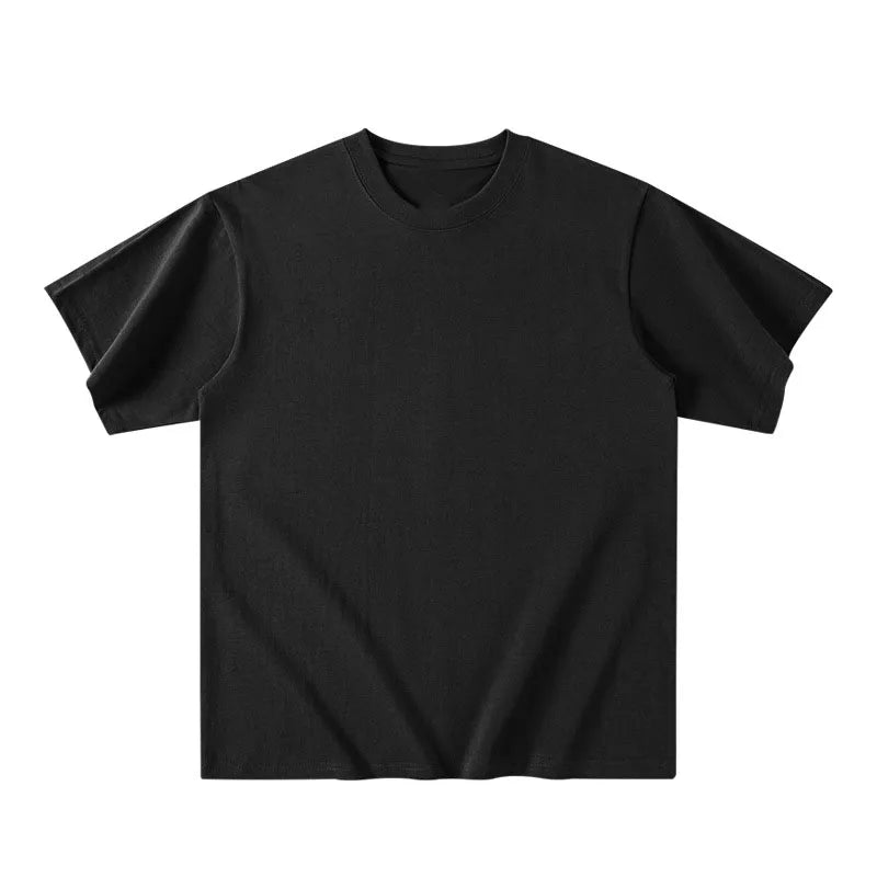 OEM custom logo embroidery printed design 400g heavyweight cotton for summer loose solid color pure white t-shirt