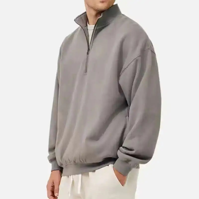 Autumn-Winter Heavy Fleece Half-Zip Eco-Friendly Hooded Breathable Hoodie for Men Vintage American Embroidery 410g Fabric