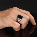 New Azuris Men's 925 Sterling Silver Ring Ottoman Style with Natural Stone Direct From Turkey VALKH1890