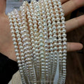 Certified ZZDIY060  Fresh-Water Pearl Round Beads Near Round Beads Slight Gloss 6-7Mm Pearl Strand Necklace