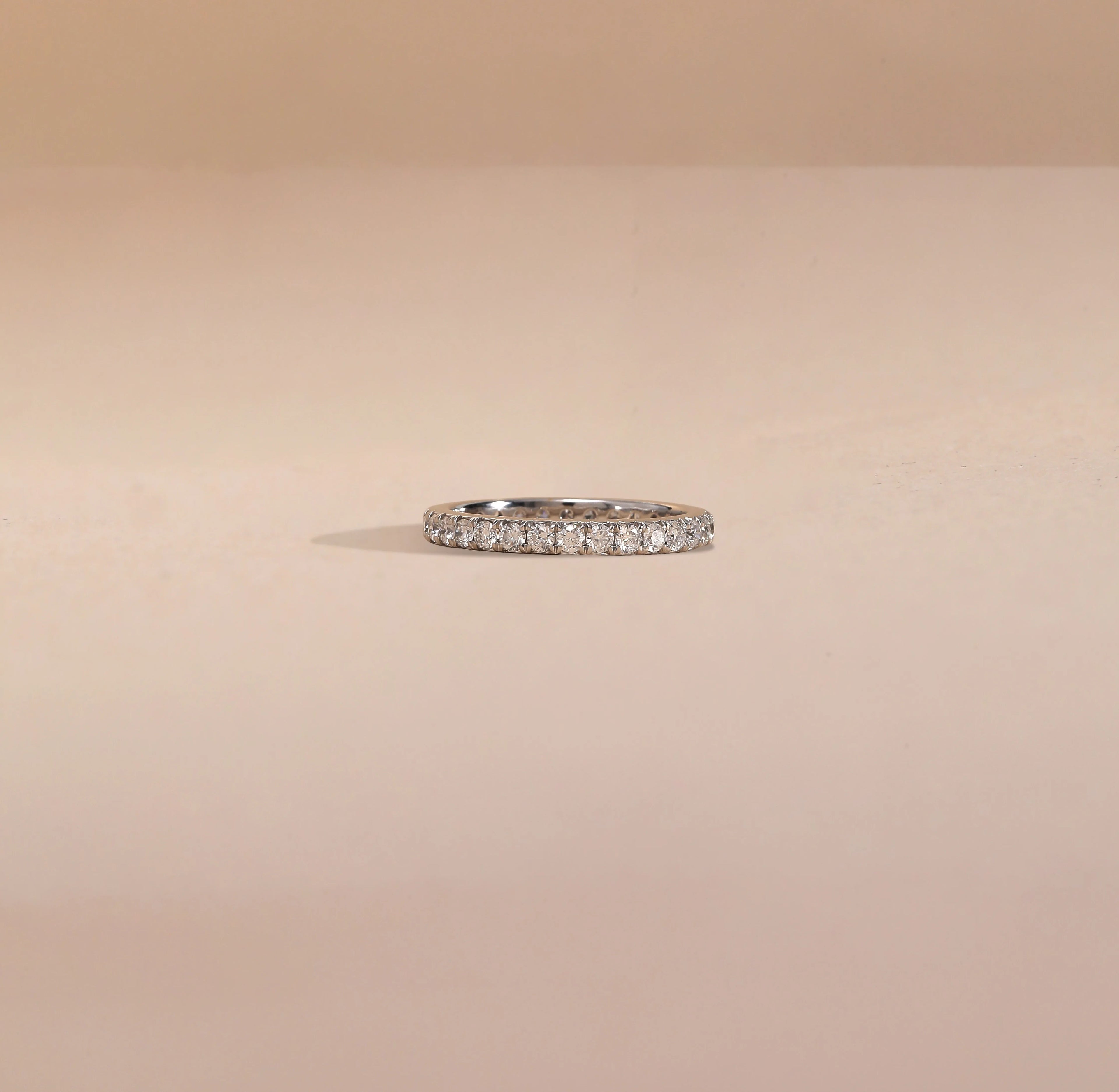 Tonglin Classic 14K Gold Plated Sterling Silver 925 IGI Certified Bridal Set Wedding Eternity Band Cubic Zirconia Stackable