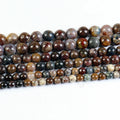 Wholesale Polish Round Natural Brown Pietersite Gem Stone Loose Beads for Jewelry Bracelets Making 4 6 8 10 Mm Length 38cm
