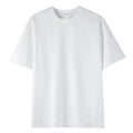 OEM customized logo embroidery design300g pure cotton solid color short-sleeved loose base layer cross-border T-shirt